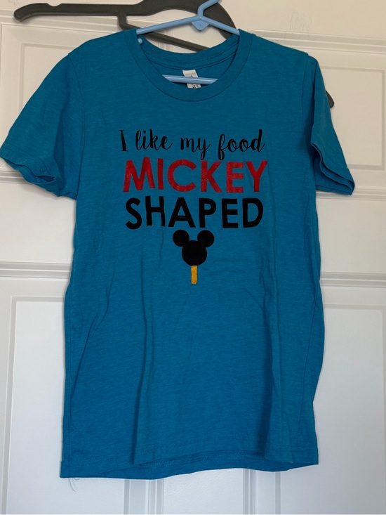 Other - Kids unisex Disney tshirt small shop size M 10 12 I like my food Mickey shaped